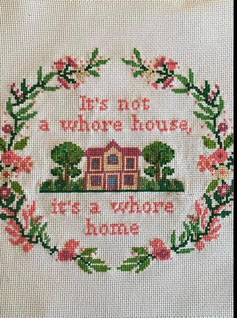 Home Cross Stitch Pattern, Home Cross Stitch, Funny Embroidery, Cross Stitch Quotes, Easy Cross Stitch, Tapestry Crochet Patterns, Easy Cross, Cross Stitch Funny, Tapestry Crochet