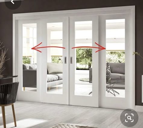 Balcon Mic, Hinged Patio Doors, Patio Windows, Sliding Doors Exterior, Sliding Glass Doors Patio, Sliding French Doors, Glass Doors Patio, Cement Patio, French Door Curtains