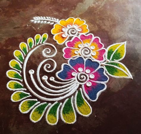 Best 25+ Rangoli For Diwali 2 Easy Rangoli For New Year, New Year Simple Rangoli, Rangoli Kolam Designs With Colour, New Rangoli Designs Creativity, Big Rangoli Designs Creativity, Beautiful Rangoli Designs Latest, Latest Rangoli Designs Images, Rangoli Designs For New Year, Side Rangoli Designs