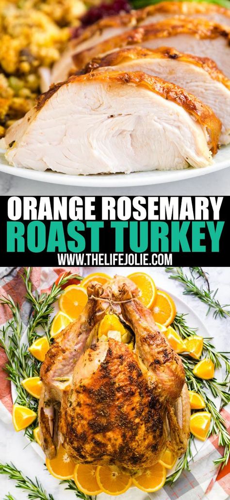 Mediterranean Thanksgiving Recipes, Rosemary Roast, Thyme Butter, Butter Turkey, Perfect Roast Turkey, Cook A Turkey, Turkey For Thanksgiving, Herb Turkey, Turkey Tenderloin