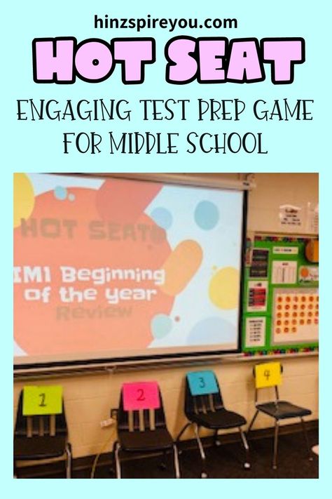 Are you tired of traditional test prep methods that bore your students? Shake things up with these exciting test prep game ideas like this one called Hot Seat! Click to read more about ways to engage your students AND review for state testing! Math Test Review Activities, Staar Countdown Ideas, Test Review Games Middle School, Middle School Math Review Games, Fun Ways To Review For State Testing, Fun Ways To Review For A Test, Online Testing Strategies, Fun Review Games For Middle School, Math Test Review Games