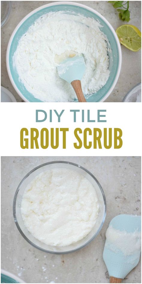 diy tile grout scrub recipe for the cleanest grout ever! Grout Cleaning Diy, Clean Bathroom Grout, Cleaning Bathroom Tiles, Diy Grout, Cleaning Grout, Bathroom Grout, Clean Tile Grout, Cleaning Bathroom, Grout Cleaning