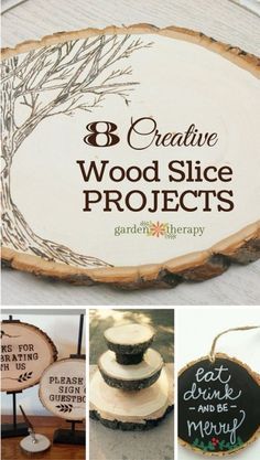 Creative Wood Slice Projects - Tips to make creative wood slice projects for your home or as a gift (plus some tips on how to find and finish the wood). Wood Slice Projects, Wooden Signs Diy, Wood Slice Art, Wood Slice Crafts, Woodburning Projects, Arch Wedding, Woodworking For Kids, Centerpieces Wedding, Wood Burning Crafts