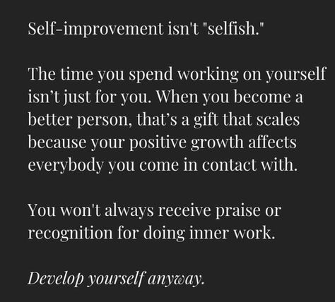 Working on MYSELF= Uplifting humanity... if u r broke you cannot fix others...but if you work on urself you can fix the broke👀 Working On Myself Quotes, Improving Quotes, Yoga Captions, Offline Quote, Boss Mentality, Fixing Myself, Growing And Glowing, Boost Self Esteem, Cheers To A New Year