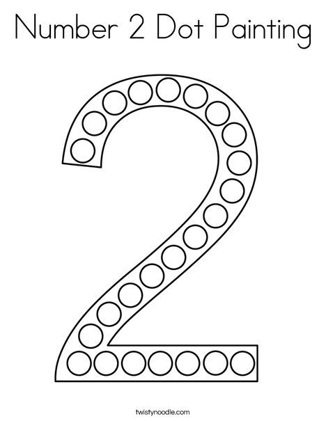 Number 2 Dot Painting Coloring Page - Twisty Noodle Number 2 Worksheet, Number Crafts, Twisty Noodle, Dot Worksheets, Teaching Numbers, Do A Dot, Number Activities, Numbers Preschool, Dot Markers