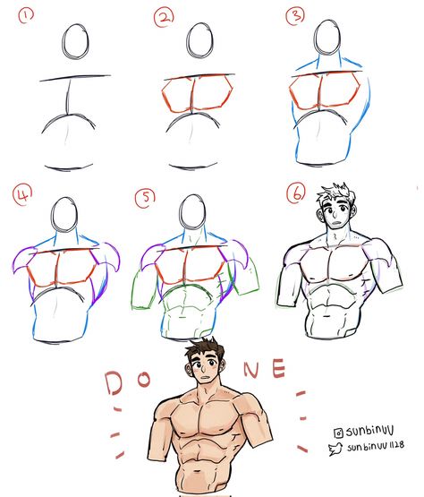 Body Shapes Male, Drawing Body Shapes, Male Body Drawing, Male Art Reference, Body Type Drawing, Drawing Male, Body Ideas, Anatomy Tutorial, Body Drawing Tutorial