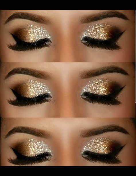 Elegant Makeup | Kelsey R.'s Photo | Beautylish Elegant Gold Makeup, Gala Eye Makeup, Performance Makeup Dancers, Gala Make Up, Great Gatsby Makeup, Gold Makeup Ideas, Gatsby Makeup, Different Types Of Eyes, Maquillage Yeux Cut Crease