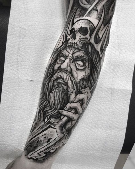 Hades #bwmentality #blackandwhite #blackandgrey @artof_black #artof_black #blackworkerssubmission #blackworkers_tattoo #illustrativetattoo… Greece Tattoo, Hades Tattoo, Aphrodite Tattoo, Greek God Tattoo, Wizard Tattoo, Poseidon Tattoo, Zeus Tattoo, Greek Mythology Tattoos, God Tattoos