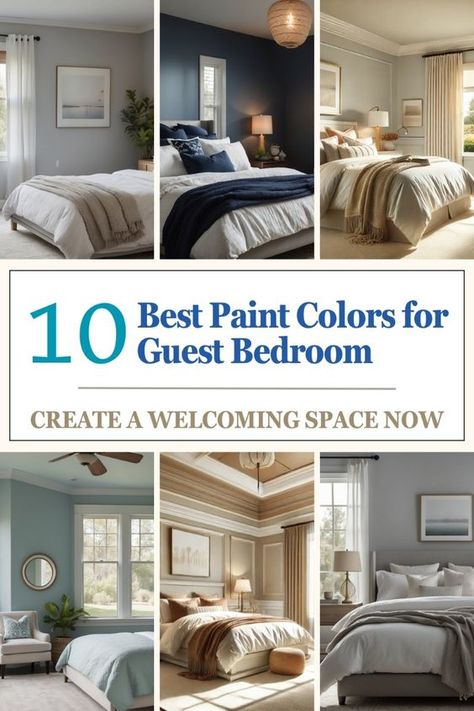 Looking to create a warm and inviting guest bedroom? Explore the 10 best paint colors that will transform your guest bedroom into a welcoming retreat. Visit our blog to see these beautiful shades and get tips on how to make your guests feel at home. Save this pin for your next decorating project! Colors For Guest Bedroom, Paint Colors For Guest Bedroom, Guest Room Paint Color Ideas, Guest Bedroom Paint Ideas, Choosing Bedroom Colors, Guest Bedroom Colors, Small Bedroom Colours, Guess Room, Guest Room Colors