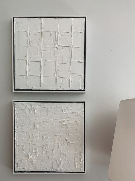 Easy DIY Textured Art with Spackle and a Canvas | The Rural Legend Textured Canvas Art Living Room, Speckle Canvas Art, Make Your Own Textured Wall Art, Spackle Art On Wood, Diy Black Textured Canvas, Textured Canvas Ideas, Stucco Canvas Art Diy, Diy White Textured Canvas, Plaster Canvas Diy