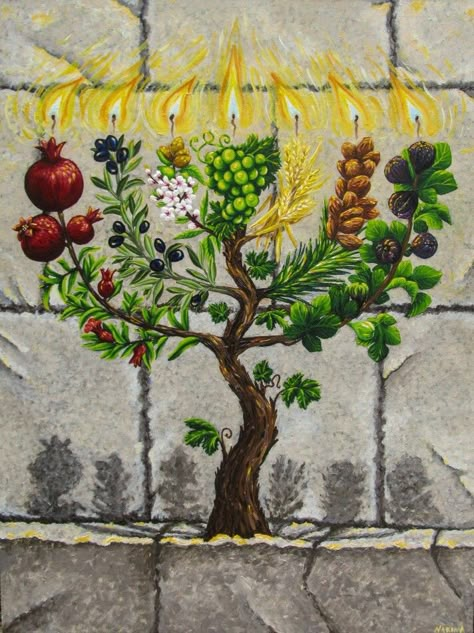 Menorah Painting, Menorah Art, Judaism Art, Jewish Artwork, Prophetic Painting, Revelation Bible Study, Shabbat Shalom Images, Messianic Judaism, Jewish Crafts