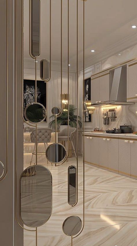 Seperator Ideas Living Room, Living Room Seperation, Partition With Pooja Unit, Semi Partition Design, Kitchen Partition Design Dividing Wall, Classic Partition Design, Entrance Partition Design, Luxury Partition Design, Modern Luxury Partition Design