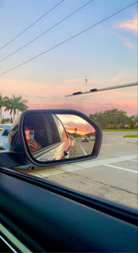 Car Mirror Pictures, Car View From Inside, Car Mirror Selfie Aesthetic, Car Selfies Aesthetic, Car Mirror Aesthetic, Inside Car Pictures, Car Mirror Pics, Car Driving Pictures, In The Car Pictures