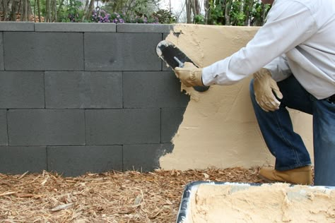 You don’t need mortar to build a wall, as long as you have @quikrete. Concrete Block Walls, Cinder Block Walls, Spanish Bungalow, Cement Blocks, Cinder Blocks, Build A Wall, Concrete Block, Walled Garden, Cinder Block