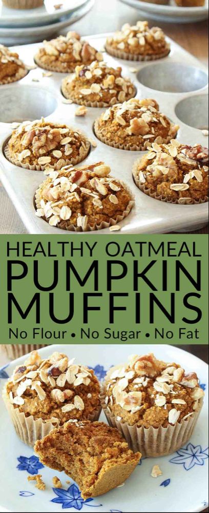 Oatmeal Pumpkin Muffins, Dairy Free Pumpkin Muffins, Pumpkin Baked Goods, Breakfast Muffins Healthy, Healthy Sugar Alternatives, Healthy Pumpkin Muffins, Pumpkin Oatmeal Muffins, Pumpkin Muffins Recipe, Oatmeal Pumpkin