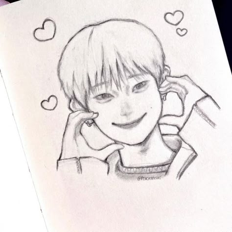 Cute And Cool Drawings, Art Sketches Cute, Nothing Drawing, Sketches Person, Drawing Ideas Kpop Easy, Kpop Drawings Pencil Easy, Drawing Something, Something Cute To Draw, Easy Kpop Drawings