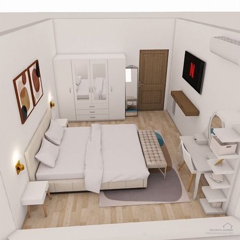 4×4 Room Design, 14x14 Bedroom Layout Room Ideas, Minimalist Bedroom With Wardrobe, 10 Square Metre Bedroom, 2.5m X 3m Bedroom Layout, 12 Sqm Bedroom Design, Bedroom 3x4 Layout, 4x3m Bedroom Ideas, Small Size Bedroom Ideas