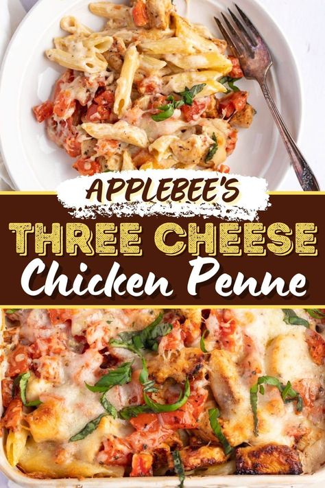 Applebee’s three cheese chicken penne is a classic menu item loaded with alfredo sauce, grilled chicken, three kinds of cheese, and bruschetta topping. Applebees Chicken Penne, Applebees Bruschetta Chicken, Bruschetta Alfredo Pasta, Applebees Pasta Chicken, Applebees Three Cheese Chicken Penne Recipe, Applebees Three Cheese Chicken Pasta, Applebees Three Cheese Penne, Three Cheese Chicken Penne Pasta Applebees, 3 Cheese Chicken Penne Applebees Recipe