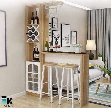 Home Bar Rooms, Living Room Divider, Living Room Corner, Home Bar Designs, Living Room Partition Design, Living Room Partition, Kitchen Design Decor, Room Partition, Home Bar Decor