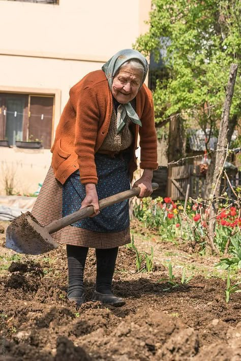 Person Gardening Reference, Gardening Pose Reference, Old Woman Aesthetic, Senior Gardening, Person Gardening, Female Gardener, People Gardening, Woman Gardening, Old Farmer