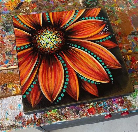 Hur Man Ritar Blommor, Paint Night Ideas, Canvas Painting Diy, Halloween Painting, Canvas Painting Ideas, Paint Night, Dot Art Painting, Paint And Sip, Night Painting