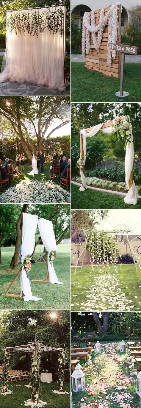 awesome backyard wedding altar and arch ideas Diy Wedding Arch, Rochester Mn, Backyard Wedding Ceremony, Wedding Altars, Boda Mexicana, בר מצווה, Home Decorators, Vow Renewal, Wedding Vows