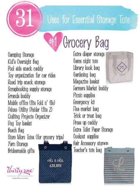 31 uses for the essential storage tote Thirty One Games, Thirty One Uses, Library Book Bag, Thirty One Organization, Thirty One Fall, 31 Bag, Thirty One Totes, Thirty One Business, Thirty One Party