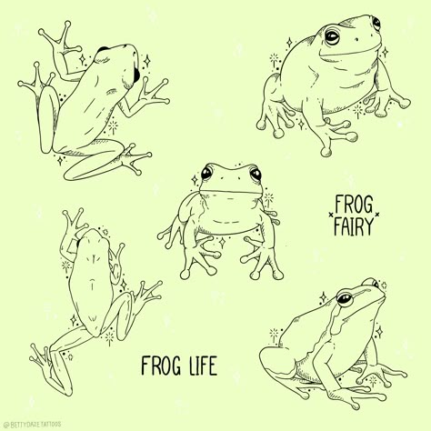 Frog Tattoo Flash Sheet, Cute Frog Tattoo Small Simple, Frog Tattoo Ideas Simple, Flash Tattoo Nature, Frog Tattoo Linework, Aesthetic Frog Tattoo, Whites Tree Frog Tattoo, Matching Frog Tattoos For Best Friends, Cute Frog Tattoo Ideas