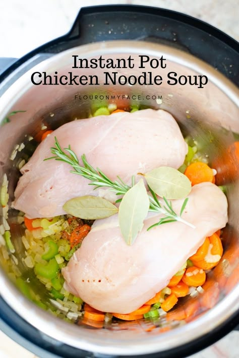 How to make Instant Pot Chicken Noodle Soup with boneless chicken breasts. Pressure Cooker Chicken Soup, Chicken Breast Soup, Recipes With Noodles, Soup In Instant Pot, Boneless Chicken Breast Recipes, Instant Pot Chicken Noodle Soup, Instant Pot Chicken Noodle, Chicken Noodle Soup Recipe, Noodle Soup Recipe