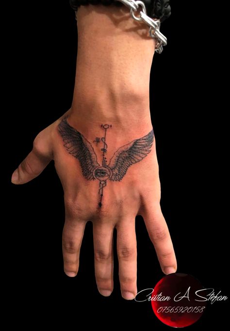 Wings Tattoo On Hand, Wings On Hand Tattoo, Wings Hand Tattoo, Real Angel Tattoo, Angel Wings Tattoo Man, Angel Hand Tattoo, Hand Tatto, Wing Tattoo Men, Real Angels