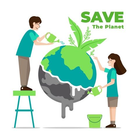 Illustration with save the planet design... | Premium Vector #Freepik #vector #design #earth #eco #environment Save The Planet Drawing, Planet Drawing Ideas, Earth Art Drawing, Save Earth Posters, Save Earth Drawing, Earth Day Drawing, Planet Drawing, Earth Drawings, Planet Poster