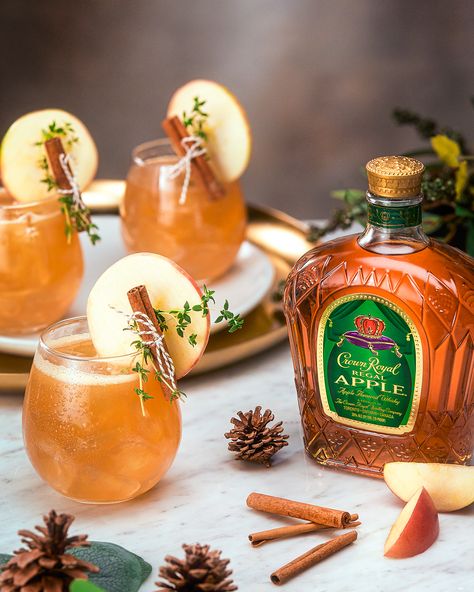 Crown Apple Fall Drinks, Captain Morgan Apple Drinks, Drinks With Apple Crown Royal, Crown Apple Cocktails, Crown Royal Apple Drinks Recipes, Crown Royal Caramel Apple Drink, Crown Royal Salted Caramel Drink Recipes, Crown Apple Mixed Drinks, Crown Royal Apple Drinks