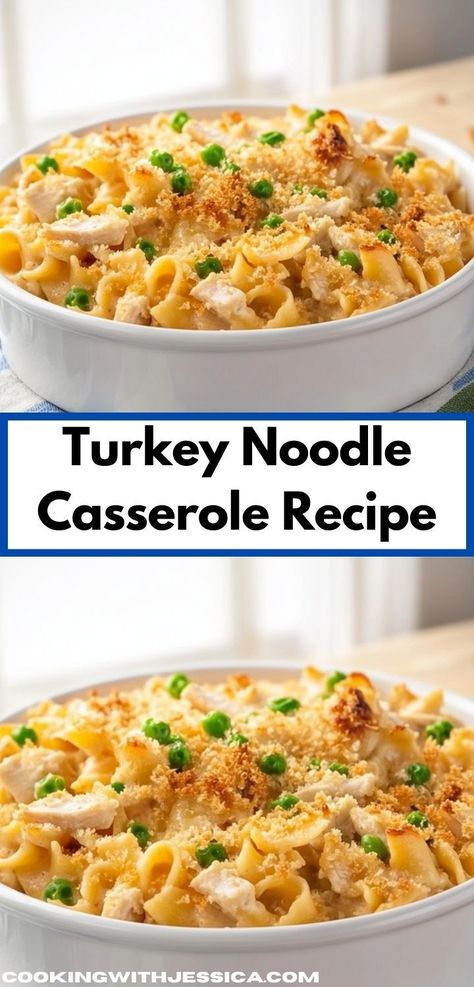 Need a quick and delicious dinner option? Discover this Turkey Noodle Casserole, featuring simple ingredients and minimal prep time. It’s a family-friendly casserole recipe that’s sure to become a weeknight favorite. Turkey And Noodles Recipe, Ground Turkey Casserole, Turkey Casserole Recipes Leftover, Easy Leftover Turkey Recipes, Turkey Noodle Casserole, Turkey Casserole Recipe, Leftover Turkey Casserole, Turkey Leftovers, Noodle Casserole Recipes