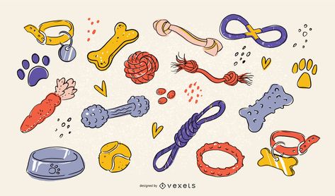 Dog Toys Design Set #AD , #Toys, #Design, #Set, #Dog Dog Toys Illustration, Dog Toys Drawing, Dog Toy Illustration, Dog Toy Drawing, Cat Toys Drawing, Cat Toy Drawing, Toy Drawing, Toys Drawing, Paper Dog