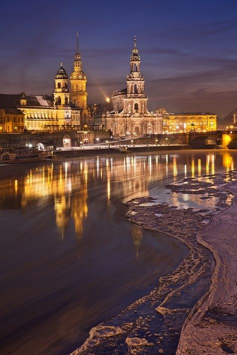 Winter In Dresden II by Daniel Řeřicha, via 500px. River Elbe Things To Do In Brazil, Sunset And Twilight, Brazil Cities, Brazil Travel Guide, Brazil Beaches, Travel Brazil, Europe Continent, Brazil Travel, Interesting Buildings