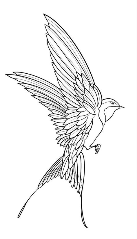 Bridgerton Embroidery, Bird Outline Tattoo, Holiday Tattoos, Swallow Bird Tattoo, Swallow Tattoo Design, Bird Outline, Tre Kunst, Flash Ideas, Dove Tattoo