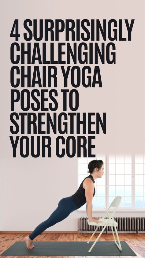 If you’re looking to strengthen your core while practicing Chair Yoga, there are a number of postures that you can practice that may just surprise you. Give these 4 poses a try to help you build strength and stability within your center. Free Chair Yoga Workouts, Free Chair Yoga Plan, Free Chair Yoga For Seniors Chart, Somatic Stretching, Quick Morning Yoga, Core Strengthening Yoga, Chair Yoga For Beginners, Chair Yoga Sequence, Chair Yoga Poses