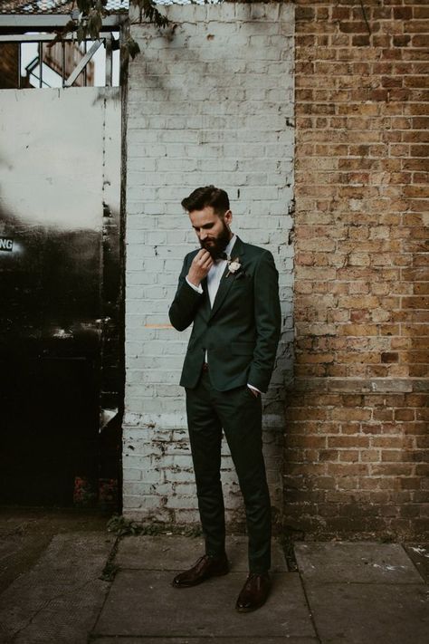 Dark Green Suit, Green Groom, Green Suit Men, Green Wedding Suit, Dark Green Wedding, Suits Groom, Groom Wedding Attire, Happy Bride, Wedding Suits Groom