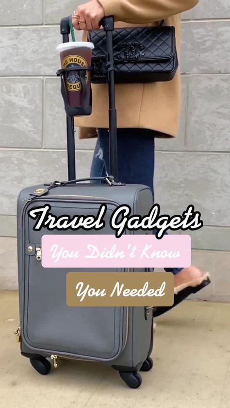 Luggage Cup Holder, Drink Caddy, Suitcase Handle, Amazon Decor, Amazon Travel, Travel Finds, Vacation Video, Travel Gadgets, Travel Must Haves