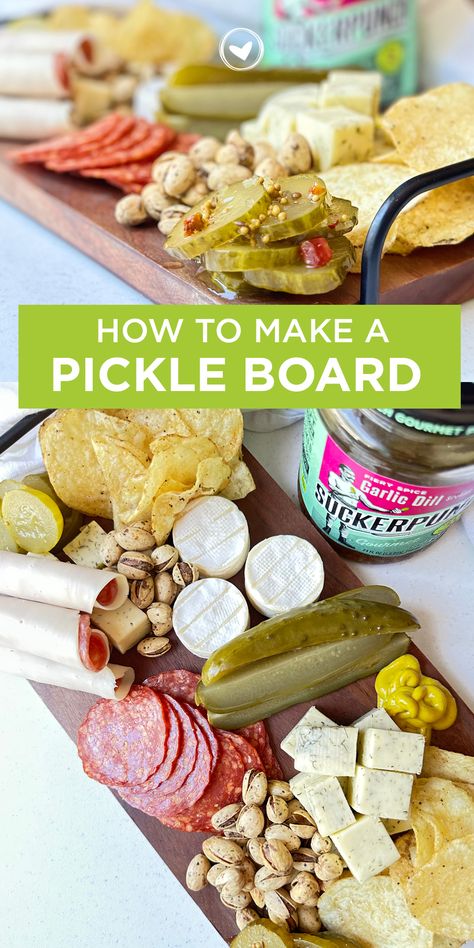 Pickle and Cheese Charcuterie Board Pickle And Cheese Tray, Dill Pickle Charcuterie Board, Pickle Platter Ideas, Pickle Charcuterie Board Ideas, Pickle Board Ideas, Pickle And Olive Tray Ideas, Pickle Tray Ideas, Pickle Charcuterie Board, Pickle And Cheese