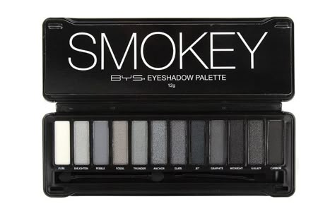 bys color eyeshadow palette Smokey Eyeshadow Palette, Grey Eyeshadow, Eye Makeup Eyeshadow, Smokey Eyeshadow, Palette Eyeshadow, Color Eyeshadow, Asian Eyes, Goth Makeup, Dark Style