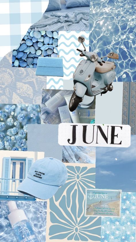 june wallpaper #june #junewallpaper #lightblue #summer June Astetic, Wallpaper For June, June Collage, June Vibes, June Wallpaper, Summer Beach Wallpaper, August Wallpaper, Summer Backgrounds, Beach Wallpaper