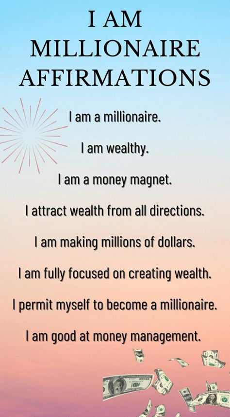 Millionaire Affirmations, Creating Wealth, Spiritual Meditation, Wealth Affirmations, Abundance Affirmations, Daily Positive Affirmations, Manifesting Money, Attract Money, Attract Wealth