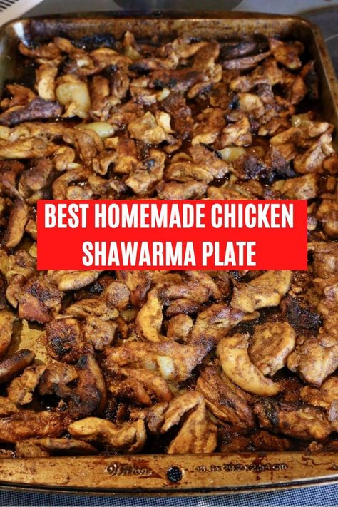 Looking to learn how to make the best chicken shawarma plate? Our quick & easy healthy recipe is perfect for those looking to make a chicken shawarma platter, wrap, bowl or salad. Prepare a homemade Middle Eastern spice seasoning marinade for the chicken thighs. Cook the chicken shawarma grilled on the barbecue or oven roasted on a sheet pan. Serve with Lebanese garlic sauce, fresh salads & dips and fragrant rice and grilled pita. Chicken Schwarma Recipe, Best Chicken Shawarma, Shawarma Platter, Lebanese Chicken Shawarma, Healthy Chicken Shawarma, Schwarma Recipe, Lebanese Chicken, Lebanese Garlic Sauce, Butcher's Cut