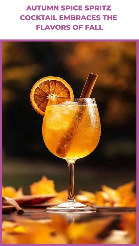 Looking for the perfect fall drink recipe to cozy up with? Try our Autumn Spice Spritz Cocktail! This delightful concoction combines warm seasonal flavors with a hint of bubbly effervescence. Whether you're hosting a fall gathering or simply relaxing at home, this refreshing cocktail is sure to elevate your autumn experience. Embrace the flavors of the season with every sip of this festive drink. Bring out the autumn vibes and impress your guests with this easy-to-make fall drinks alcohol recipe Fall Drinks Alcohol Recipes, Cocktail Shoot, Spritzer Cocktails, Mixed Drink Ideas, Fall Drinks Alcohol, Party Drink Recipes, Fall Drink Recipes, Party Food Bar, Spritz Cocktail