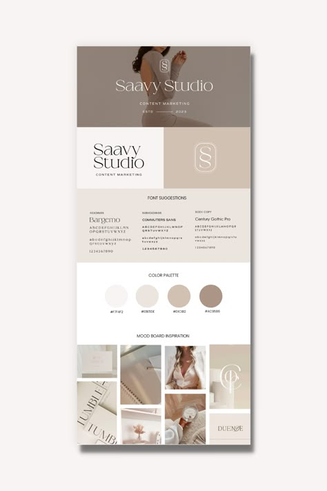 Create a modern, minimal brand board and logo kit with a variety of stylish elements, including fonts, colors, and. #Wellness_Branding_Color_Palettes #Neutral_Blog_Color_Palette #Modern_Template_Design #Neutral_Logo_Color_Palette Neutral Blog Color Palette, Neutral Social Media Design, Beauty Business Color Palette, Branding Design Moodboard, Color Palette Beauty Brand, Moodboard For Branding, Neutral Brand Palette, Neutral Business Cards, Neutral Website Color Palette