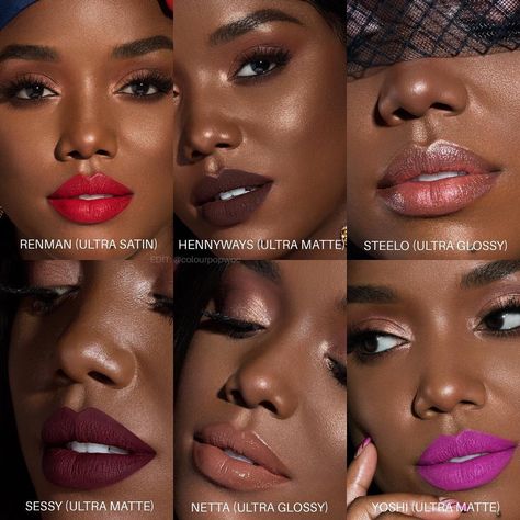 40.8k Likes, 1,110 Comments - E L L A R I E (@ellarie) on Instagram: “Which one is ur fave?! #ellarieXcolourpop Pic credit: @colourpopwoc Thanks for joining my live and…” Wedding Lipstick, Lipstick Colour, Dusky Skin, Lipstick Tattoos, Best Lipstick Color, Lip Colours, Matte Lipstick Colors, Lipstick For Dark Skin, Wedding Makeup Tips