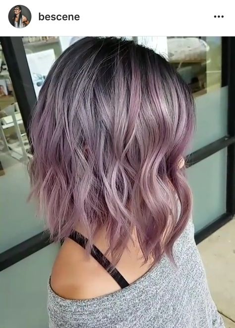 METALLIC MAUVE ▶️ Dark Gunmetal Base to Dimensional Metallic Mauve Balayage. Long bob haircut and color by Me! Using all @schwarzkopfusa & @brazilianbondbuilder #b3. Formula* Base: 5-12,6-12,E-1,0-22,2g 1-1. Mauve: 10-21,9.5-29, 0-11,0-99 all 7vol.  lived in tousled style by @hairbyapes #BESCENE Lilac Hair, Lavender Hair, Super Hair, Hair Color Purple, Hair Color Pink, Fun Hair, Ombre Hair Color, Hair Shades, Pastel Hair