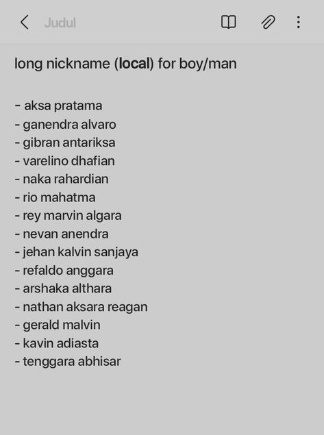 Long Nickname For Boy, Nickname Ideas Rp Boy, Nama Rp Aesthetic Boy, Usn Ideas Boy, Nama Samaran Boy, Nama Wattpad Aesthetic, Long Names For Boys, Nama Aesthetic Boy, Nickname Ideas Boy