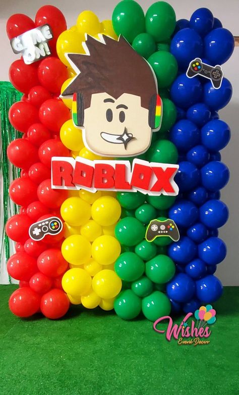 Roblox Party Ideas Decoration, Roblox Table Decoration, Roblocks Birthday Party Ideas, Birthday Roblox Party Ideas, Roblox Theme Birthday Party Ideas, 9 Birthday Party Ideas Boy, Roblox Diy Party, Roblox Birthday Party Ideas Diy, Roblox Bday Party Ideas